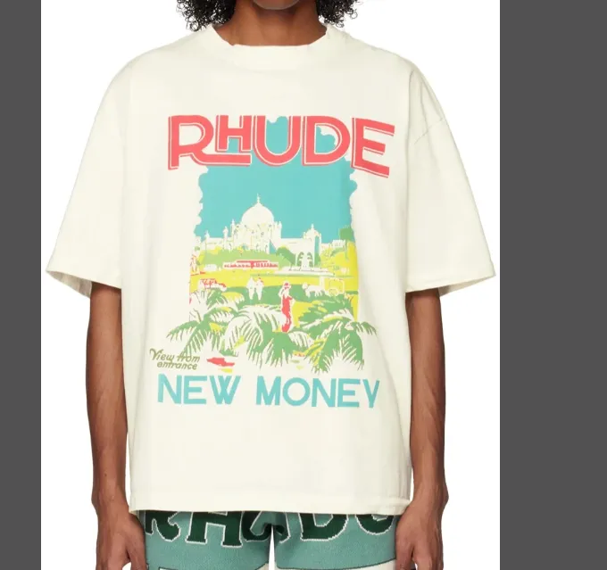 RHUDE NEW MONEY Windows il Tee Palace Landscape Printed Short Sleeve T-shirt