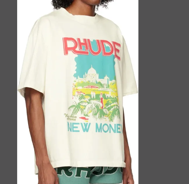 RHUDE NEW MONEY Windows il Tee Palace Landscape Printed Short Sleeve T-shirt