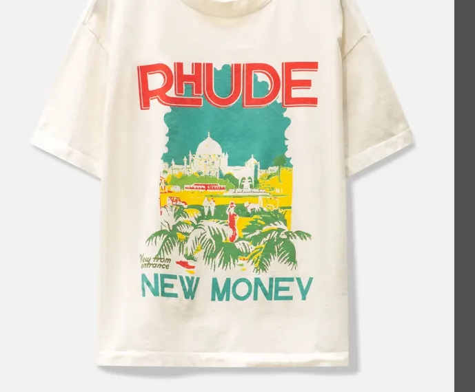 RHUDE NEW MONEY Windows il Tee Palace Landscape Printed Short Sleeve T-shirt