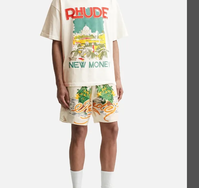 RHUDE NEW MONEY Windows il Tee Palace Landscape Printed Short Sleeve T-shirt