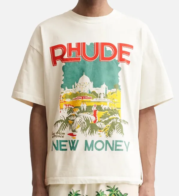 RHUDE NEW MONEY Windows il Tee Palace Landscape Printed Short Sleeve T-shirt