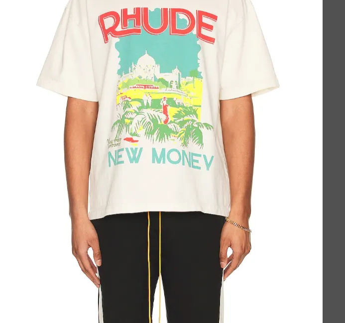 RHUDE NEW MONEY Windows il Tee Palace Landscape Printed Short Sleeve T-shirt