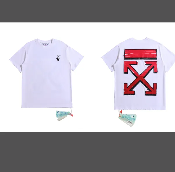 OFF-WHITE New Graffiti Crayon 🖍 Gradient arrow print pattern short sleeved shirt