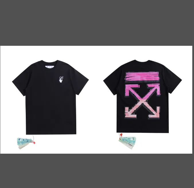 OFF-WHITE New Graffiti Crayon 🖍 Gradient arrow print pattern short sleeved shirt