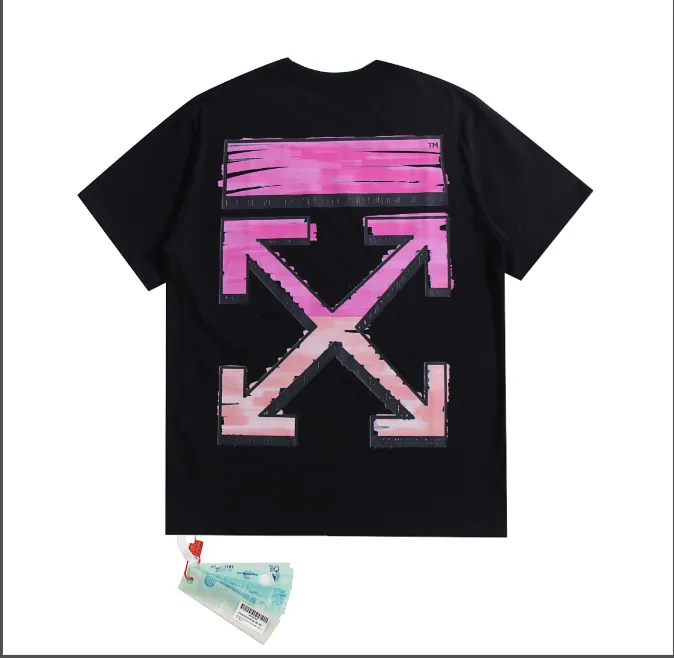 OFF-WHITE New Graffiti Crayon 🖍 Gradient arrow print pattern short sleeved shirt