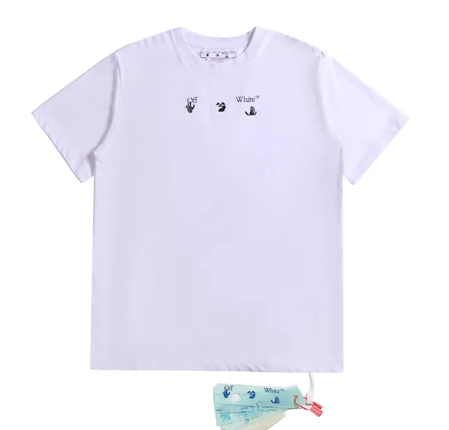 OFF-WHITE New Water Drop Blue Grey Gradient Arrow Printed Pattern Short Sleeve