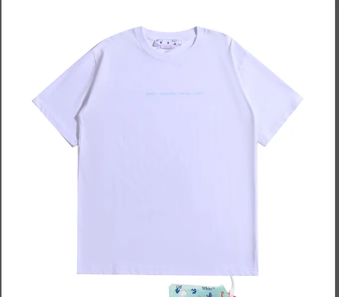 OFF-WHITE New Mark Pen Line Arrow Blue Printed Pattern Short Sleeve