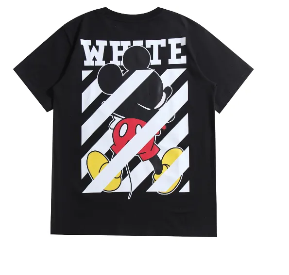 OFF-WHITE New Naughty Mickey Speed Belt Printed Short Sleeve