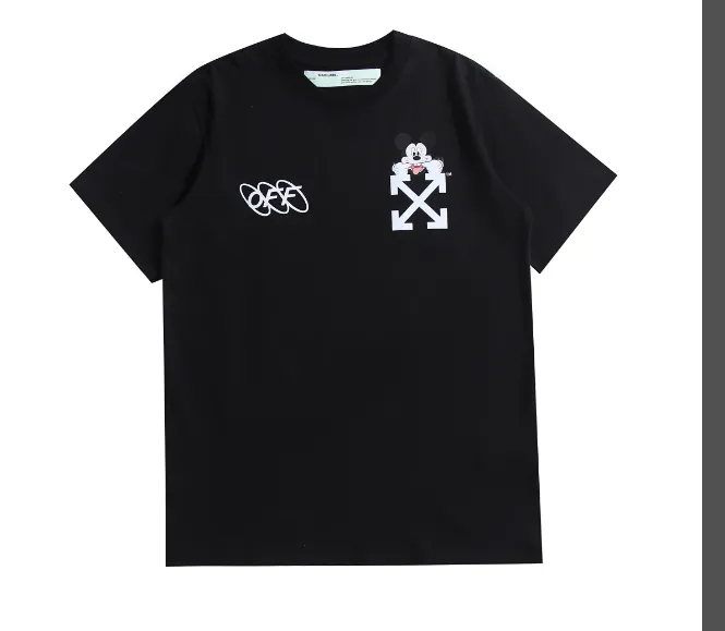 OFF-WHITE New Naughty Mickey Speed Belt Printed Short Sleeve