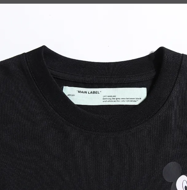 OFF-WHITE New Naughty Mickey Speed Belt Printed Short Sleeve