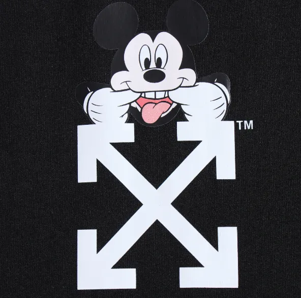 OFF-WHITE New Naughty Mickey Speed Belt Printed Short Sleeve