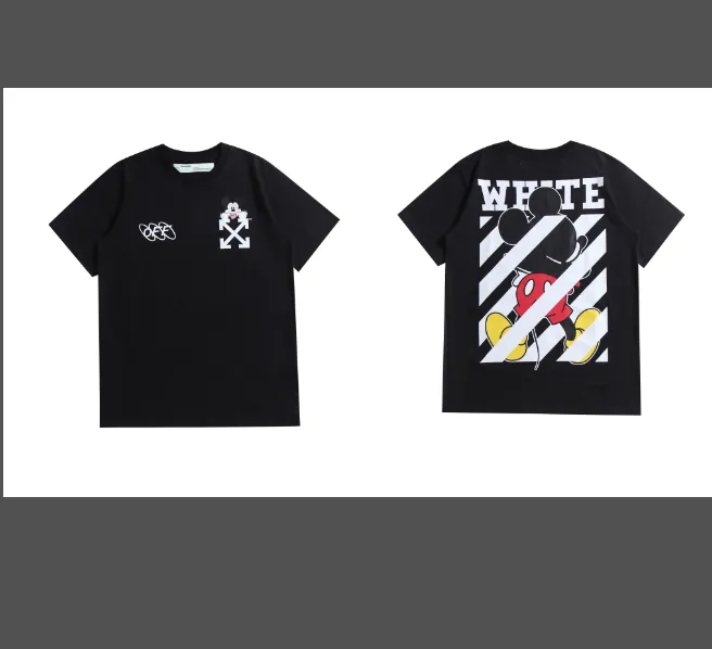 OFF-WHITE New Naughty Mickey Speed Belt Printed Short Sleeve