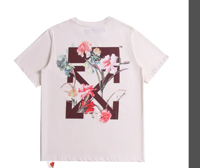 OFF-WHITE New Flower Arrow Printed Pattern Short Sleeve