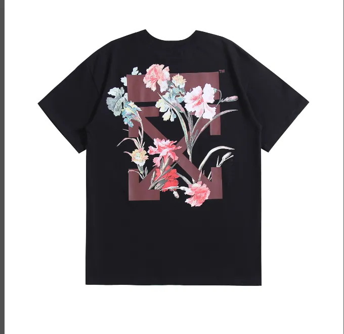 OFF-WHITE New Flower Arrow Printed Pattern Short Sleeve