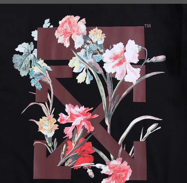 OFF-WHITE New Flower Arrow Printed Pattern Short Sleeve