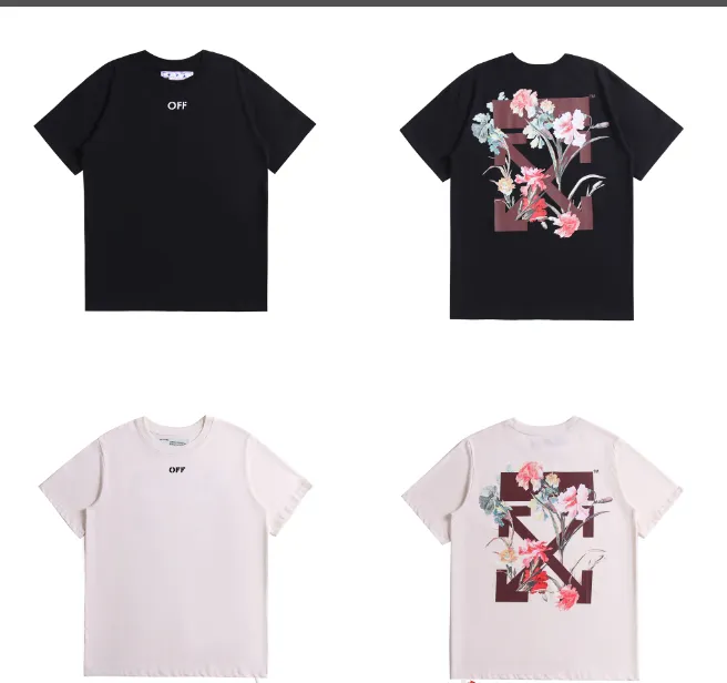 OFF-WHITE New Flower Arrow Printed Pattern Short Sleeve