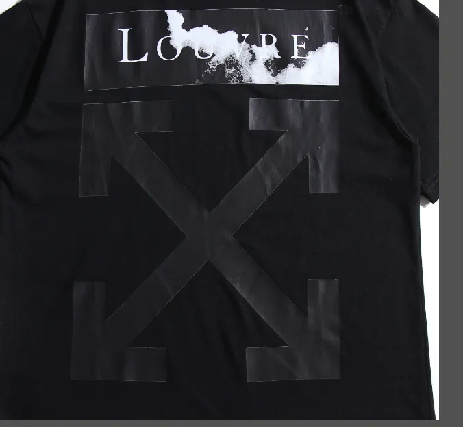 OFF-WHITE New Louvre Limited Edition Cloud Letter Arrow Printed Pattern Short Sleeve