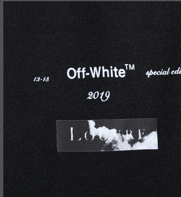 OFF-WHITE New Louvre Limited Edition Cloud Letter Arrow Printed Pattern Short Sleeve