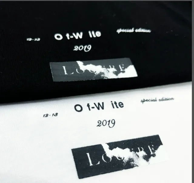 OFF-WHITE New Louvre Limited Edition Cloud Letter Arrow Printed Pattern Short Sleeve