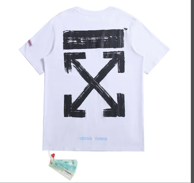 OFF-WHITE new hollow painted arrow print pattern short sleeved shirt