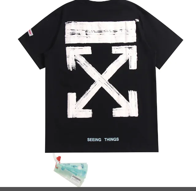 OFF-WHITE new hollow painted arrow print pattern short sleeved shirt