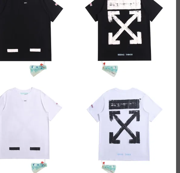 OFF-WHITE new hollow painted arrow print pattern short sleeved shirt