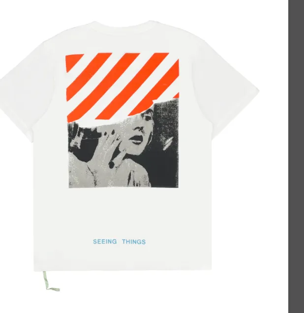 OFF-WHITE New Marilyn Monroe Pattern Direct Spray Printed Short Sleeve