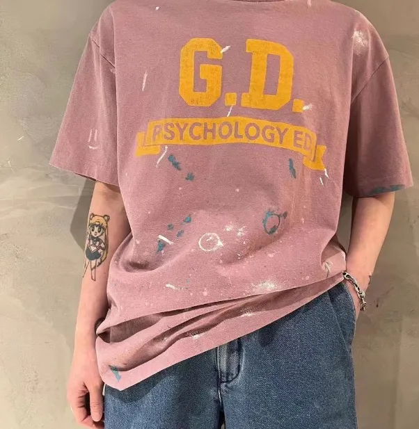 Gallery Dept. PSYCHOLOGY ED TEE Inkjet Scroll Logo Slogan Hand drawn Printed Short Sleeve T-shirt