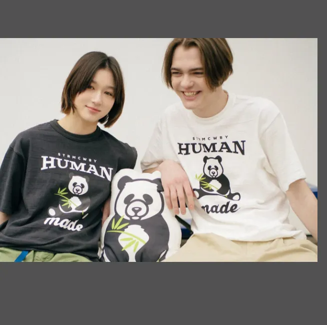 HUBAN MADE China City Pop Up Beijing Xi'an Panda Printed Limited Edition Bamboo Cotton Cylinder Short Sleeve T-shirt