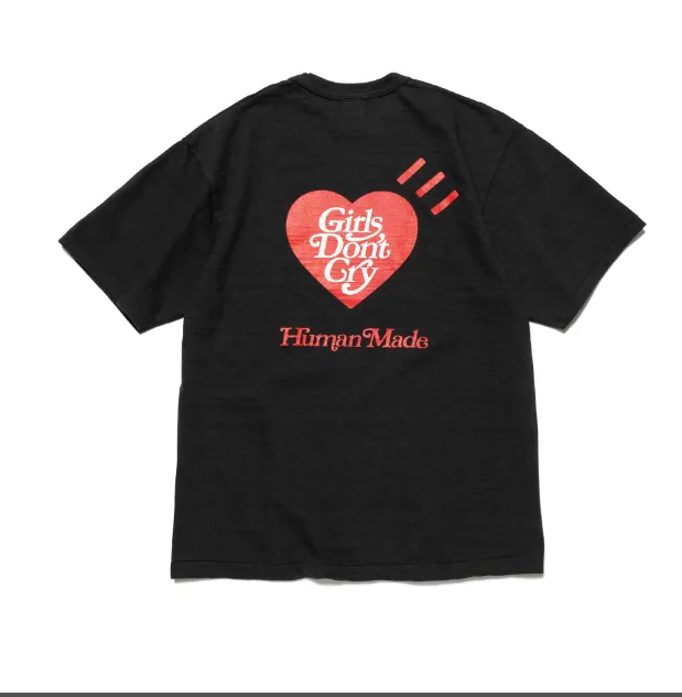 HUMAN MADE GDC VALENTINE'S DAY T-SHIRT Love Logo Printed Valentine's Day Limited Edition Bamboo Cotton Cylinder Short Sleeve T-shirt