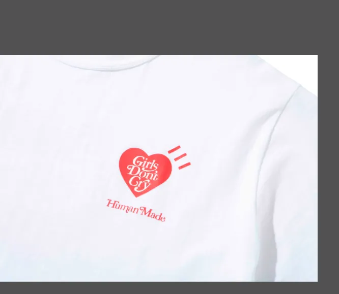 HUMAN MADE GDC VALENTINE'S DAY T-SHIRT Love Logo Printed Valentine's Day Limited Edition Bamboo Cotton Cylinder Short Sleeve T-shirt