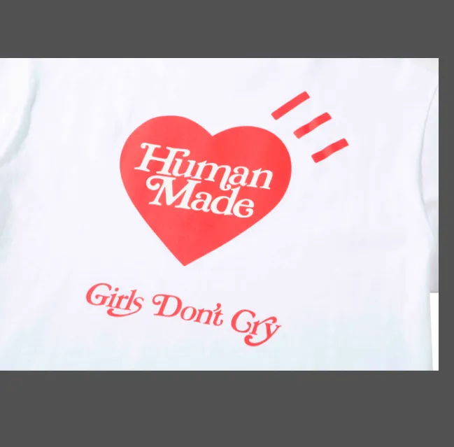 HUMAN MADE GDC VALENTINE'S DAY T-SHIRT Love Logo Printed Valentine's Day Limited Edition Bamboo Cotton Cylinder Short Sleeve T-shirt