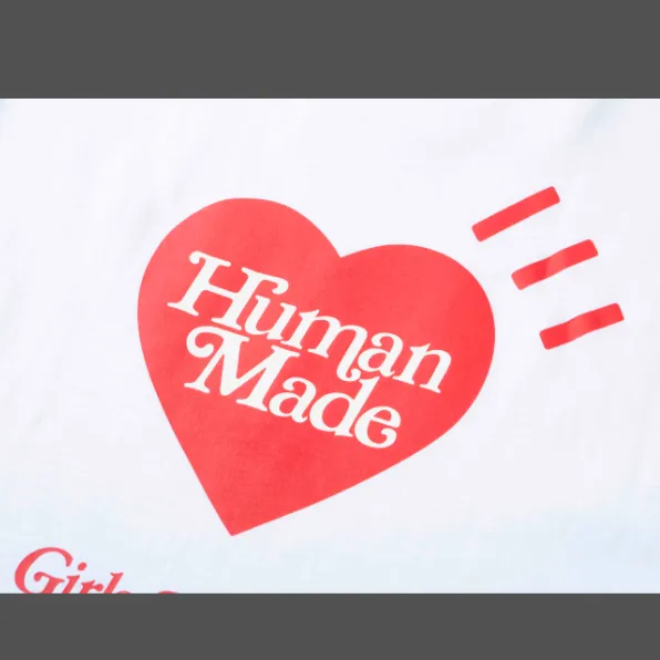 HUMAN MADE GDC VALENTINE'S DAY T-SHIRT Love Logo Printed Valentine's Day Limited Edition Bamboo Cotton Cylinder Short Sleeve T-shirt