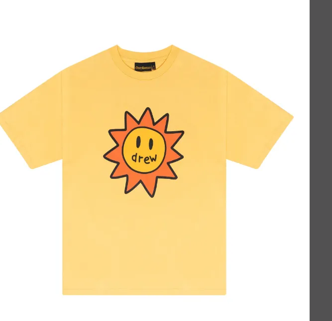 DREAM HOUSE SONNY SS TEE spoof sun smiley face logo English printed short sleeved t-shirt yellow S M L XL