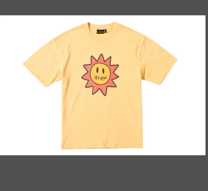 DREAM HOUSE SONNY SS TEE spoof sun smiley face logo English printed short sleeved t-shirt yellow S M L XL