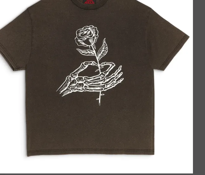 GALLERY DEPT. WILTED ROSE TEE Art Limited Edition Retro distressed washed rose letter printed short sleeved t-shirt