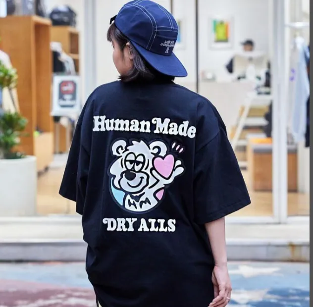 HUMAN MADE x GRIL'S DON'S T GRY GDC limited edition teddy bear letter printed pure cotton cylindrical short sleeved t-shirt