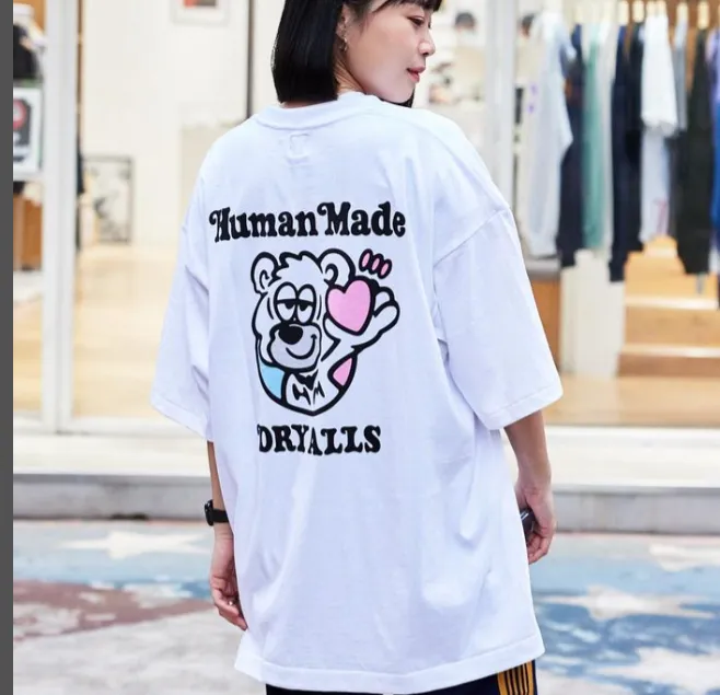 HUMAN MADE x GRIL'S DON'S T GRY GDC limited edition teddy bear letter printed pure cotton cylindrical short sleeved t-shirt