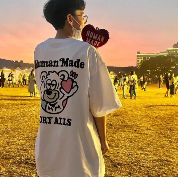 HUMAN MADE x GRIL'S DON'S T GRY GDC limited edition teddy bear letter printed pure cotton cylindrical short sleeved t-shirt