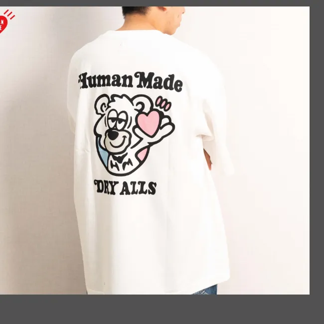 HUMAN MADE x GRIL'S DON'S T GRY GDC limited edition teddy bear letter printed pure cotton cylindrical short sleeved t-shirt