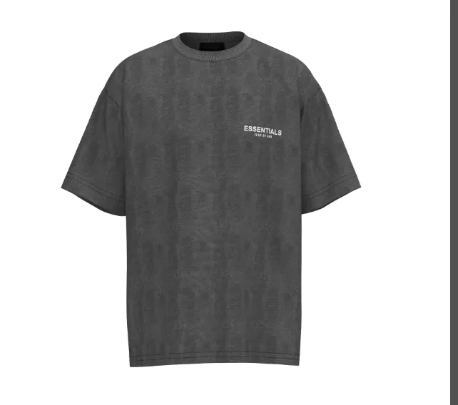 FEAR OF GOD FOG Mainline Washed and Used Letter Short sleeved T-shirt Washed Gray