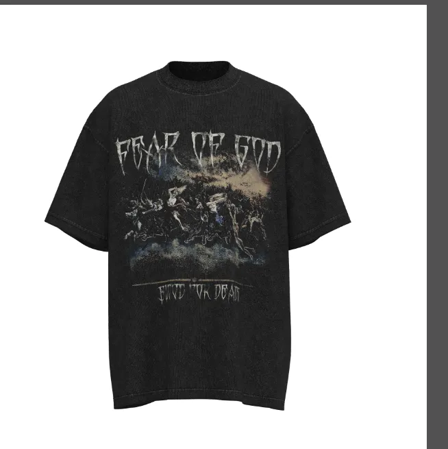 FEAR OF GOD Vintage Retro Gods' War Washed T-shirt Washed Black