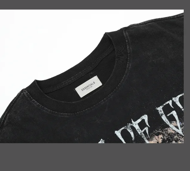 FEAR OF GOD Vintage Retro Gods' War Washed T-shirt Washed Black