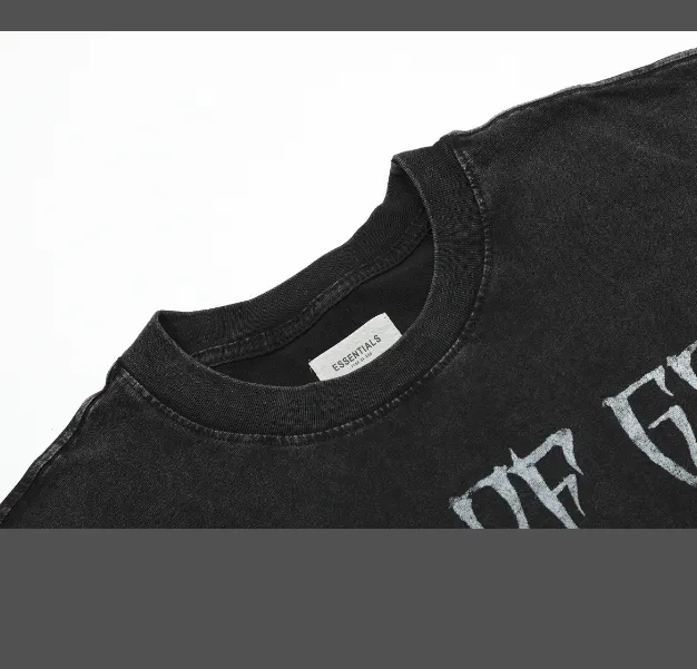 FEAR OF GOD Vintage Abstract Reality Hell Washed T-shirt Washed Black