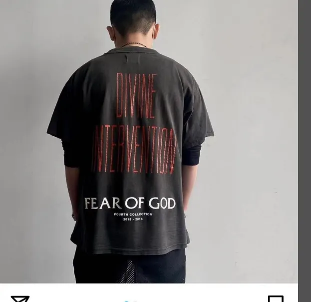 FEAR OF GOD Vintage Statue, Washed T-shirt, Washed Black