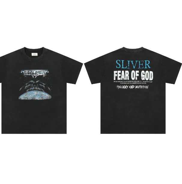 FEAR OF GOD Vintage Space Starry Sky Washed T-shirt Washed Black