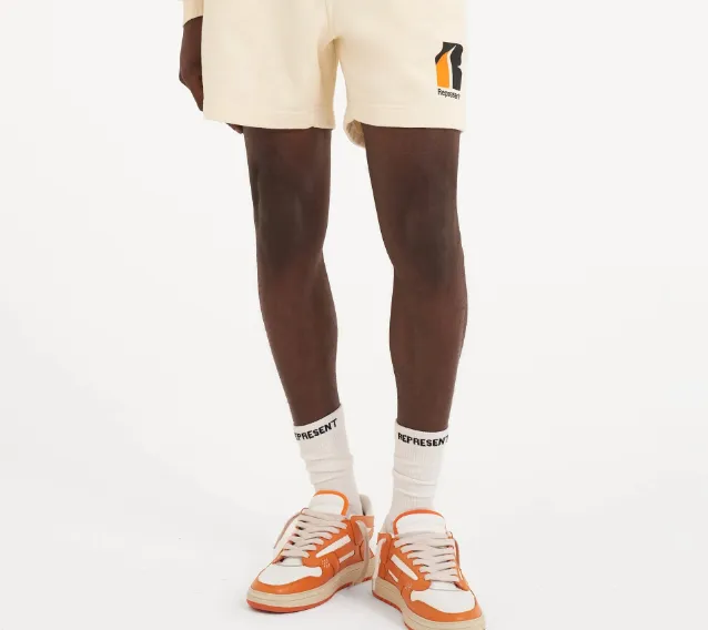 Representative Summer Color blocked Logo Letter Drawstring High Street Shorts Black Grey Brown Apricot S-XL Size