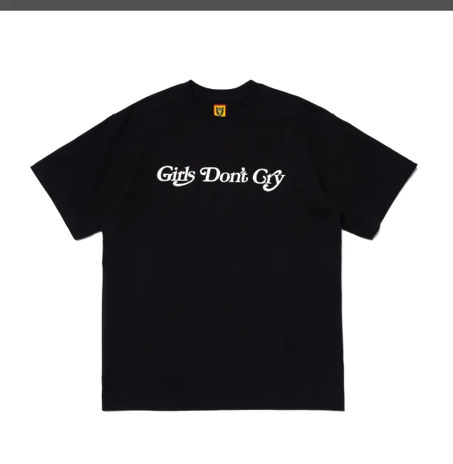 HUMAN MADE X GRILS DON'T CRY logo tee GDC limited edition limited edition simple letter printed couple's short sleeved t-shirt