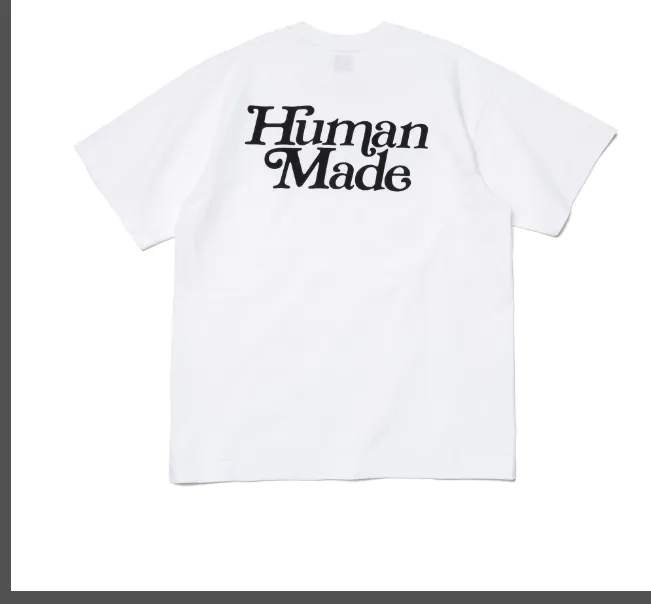 HUMAN MADE X GRILS DON'T CRY logo tee GDC limited edition limited edition simple letter printed couple's short sleeved t-shirt