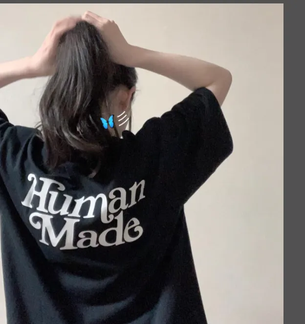 HUMAN MADE X GRILS DON'T CRY logo tee GDC limited edition limited edition simple letter printed couple's short sleeved t-shirt